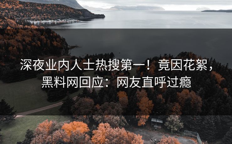深夜业内人士热搜第一！竟因花絮，黑料网回应：网友直呼过瘾